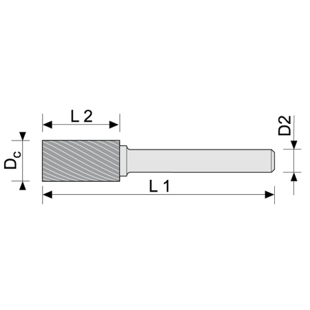 Борфреза цилиндрическая (A) 10 твердосплавная ВК8 dхв-ка=6 мм Х-образная насечка без торцевого зуба Beltools