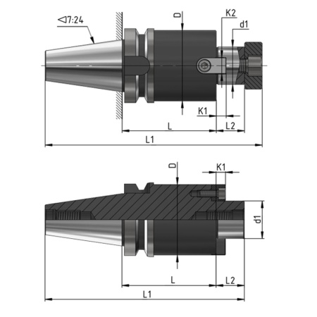 Оправка для фрез насадных торцевых 7:24 BT50-d27 BT50-FMB27-90 биение ≤0.005 Beltools