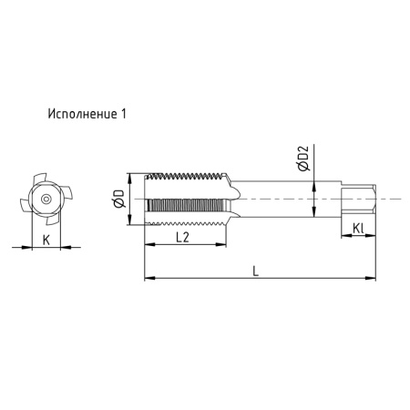 Метчик трубный G3/8'' 19 ниток машинно-ручной Р6М5 глухой исп1 ГОСТ 3266-81 Beltools